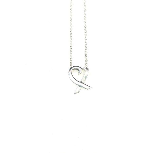 Tiffany & Co. Paloma Picasso Loving Heart Necklace Sterling Silver 16” Chain - Picture 2 of 15
